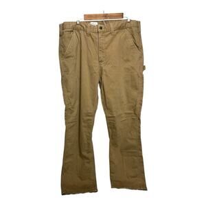 Carhartt Pants Mens 38x32 Carpenter B324 DKH Tan Grunge Work Relaxed Fit